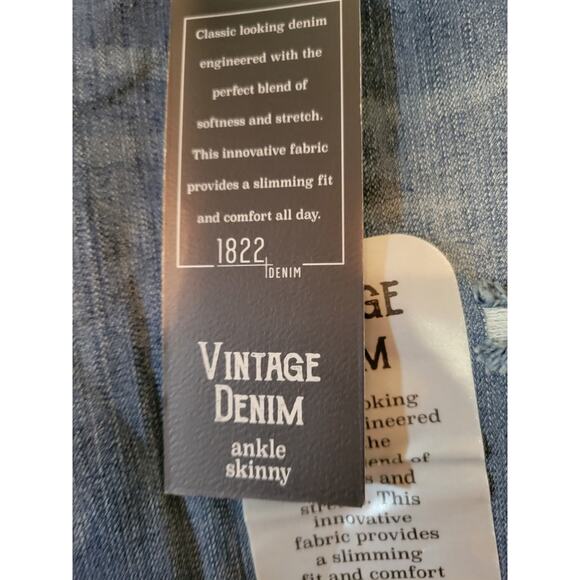 NWT Women's 1822 Denim Ripped Skinny Ankle Denim Jeans Size 6 - Picture 10 of 12